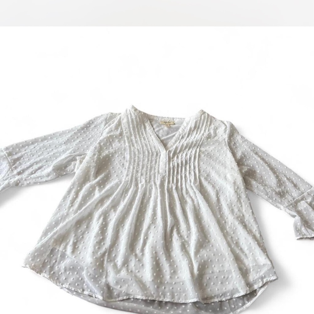 White Polka Dot Women’s Blouse
